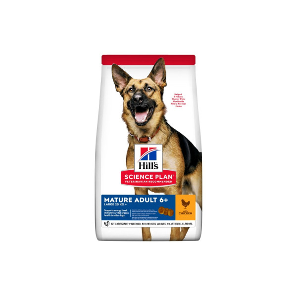 Hills SCIENCE PLAN MATURE ADULT 6+ LARGE BREED корм для дорослих собак великих порід з куркою 14 кг NEW
