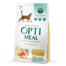 Сухий корм Optimeal Adult Cat Chicken для дорослих котів 700 г - курка