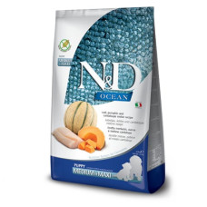 Беззерновий сухий корм Farmina N&D Grain Free OCEAN PUMPKIN для цуценят середніх та великих порід, з тріскою та динею, 12 кг