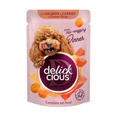 Суп для собак Delickcious 85 г - лосось та морква12шт