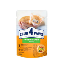 Вологий корм для кошенят Club 4 Paws Premium 24x80 г (курка)