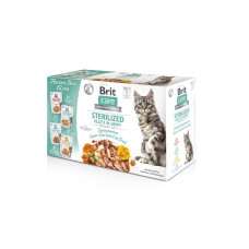 Корм вологий Brit Care Fillets in Gravy Flavour box Sterilized д/стерилізованих котів філе в соусі набір смаків 12 х 85 г